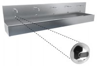 Závěsný žlab Sanela 1250 mm, 2 integrované elektorniky, nerez   SLUN 80E